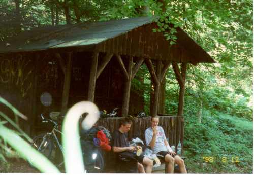 Mittagspause in einer Hütte im Harz